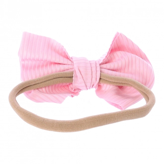 Baby hoofdband met strik - lichtroze