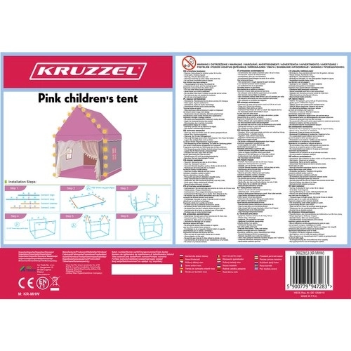 Kinder tent - roze Kruzzel 22653