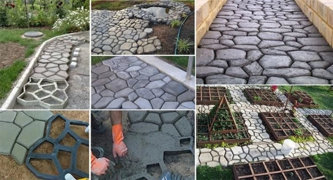 Mal voor betontegels met een zeshoekige vorm