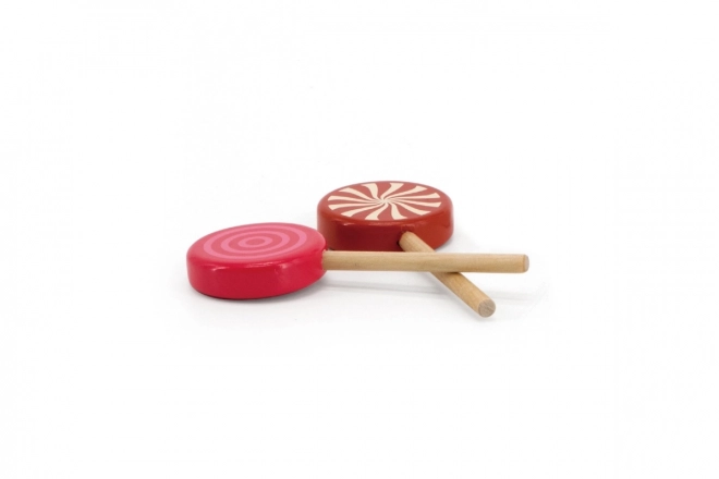 Houten gekleurde lolly's Viga - set van 6 stuks