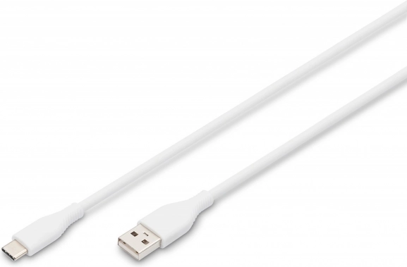 Siliconen USB-A - USB-C kabel 60W 1m Wit
