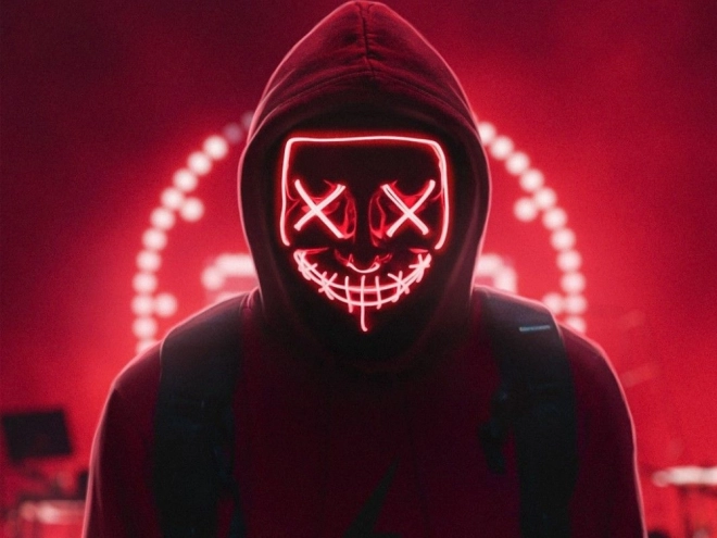 Lichtgevende LED-masker schoonmaakfeest