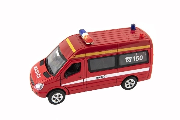 Brandweerauto met lichten 15 cm