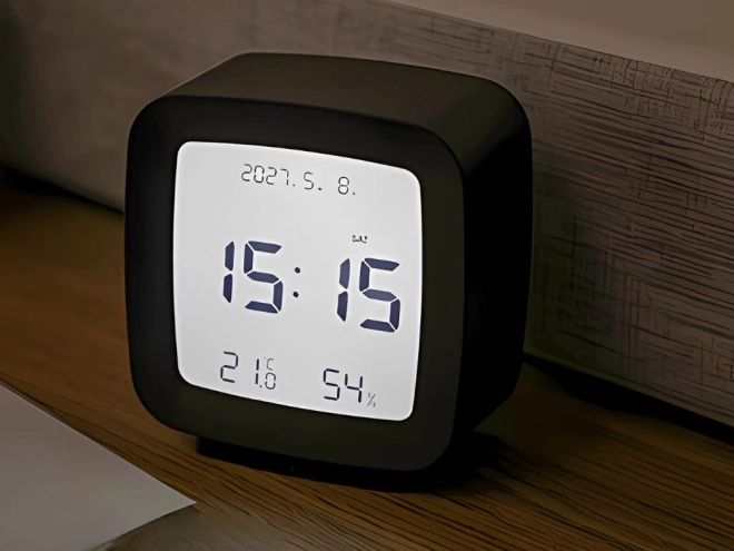Digitale wekker met LCD-scherm en temperatuur- en vochtigheidsmeting