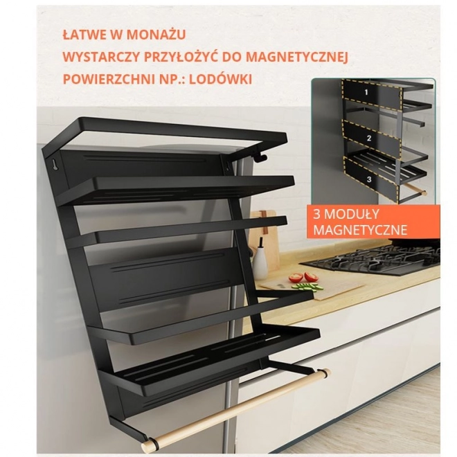 Magnetische organiser voor keukenaccessoires - drietraps