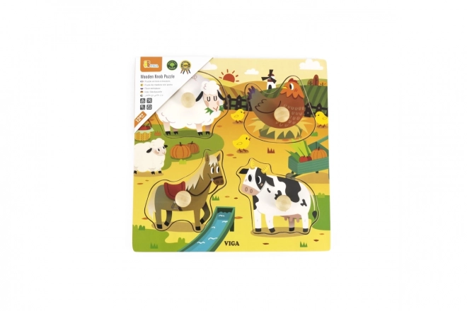 Houten puzzel - boerderij