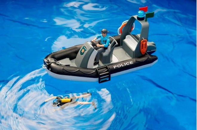 Bruder Politieboot met Agent en Duiker