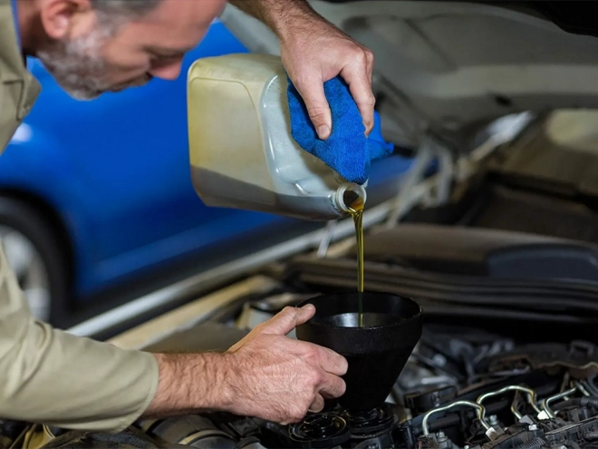 Olie trechter voor auto's met zeef