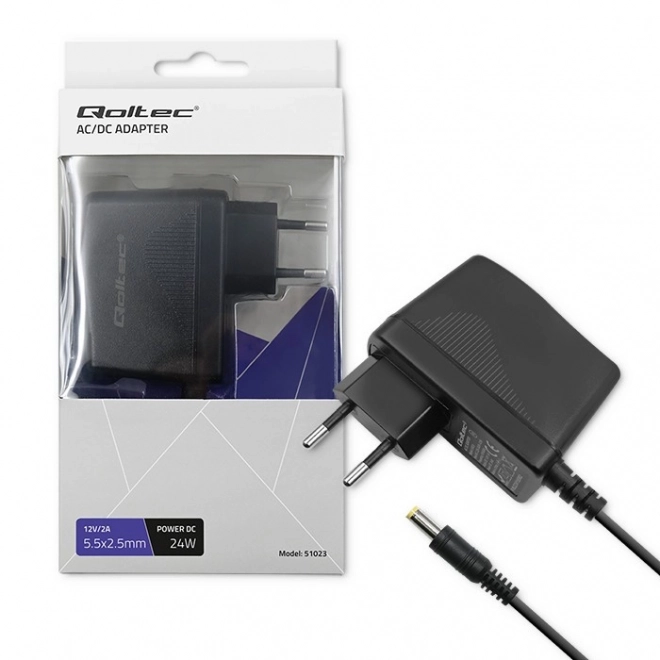 Stopcontact Voedingsadapter Qoltec 24W 12V 2A 5.5x2.5