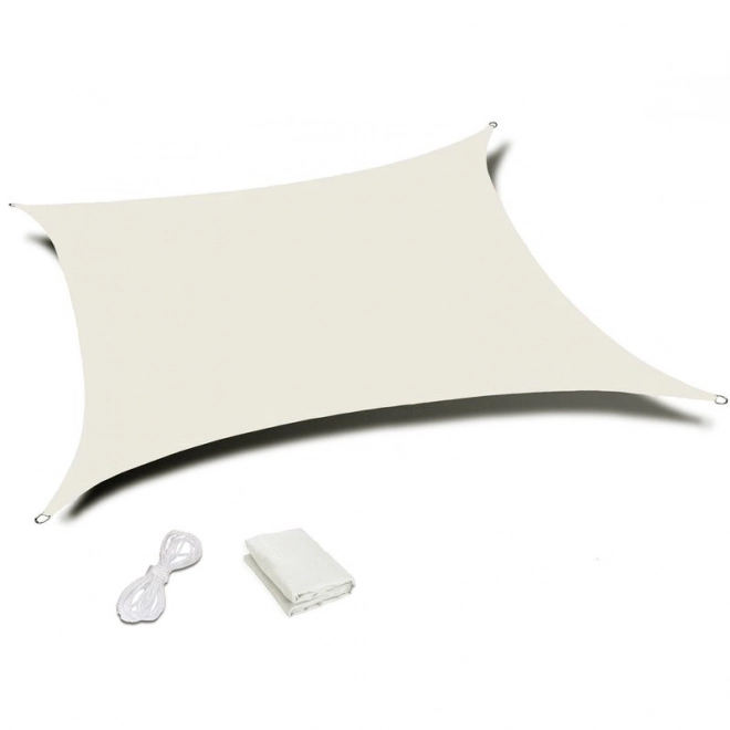 Rechthoekig zonnescherm 5x5 m, waterdichte schuilplaats, beige