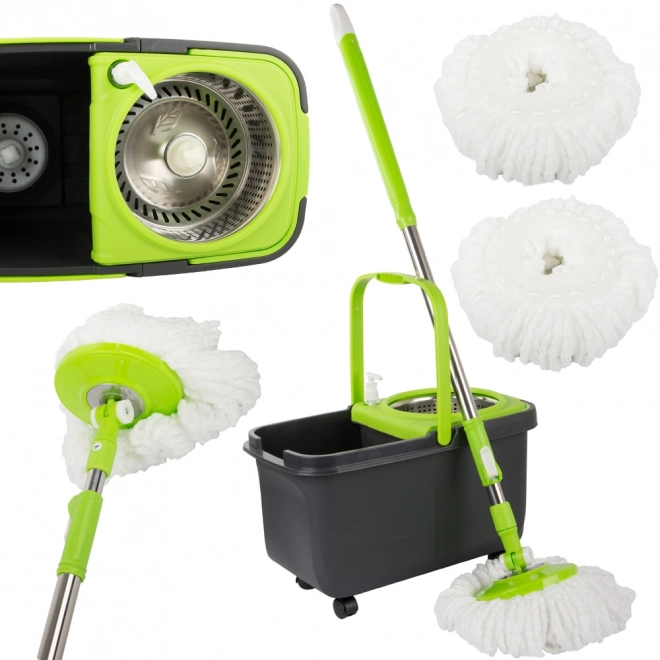 Roterende mop met 2 microvezelpads en doseeremmer
