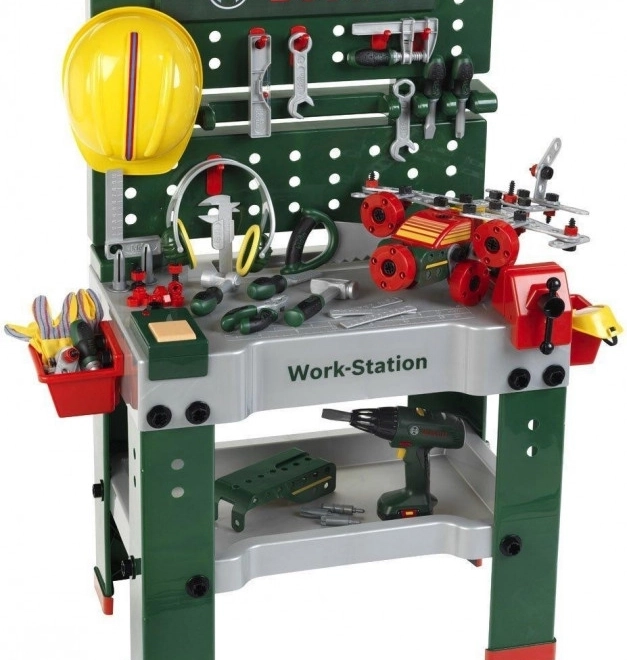 Realistische werkbank met pegboard