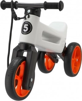 Loopfiets Funny Wheels Rider SuperSport 2-in-1 met draagriem – Wit-oranje