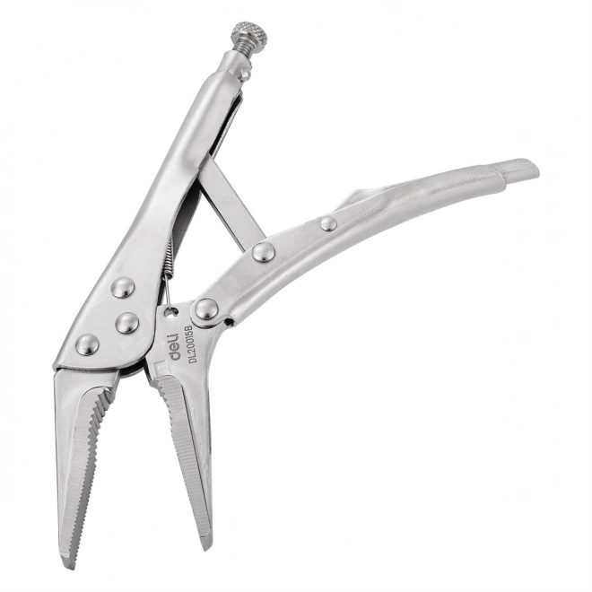 Lange tang met sluiting Deli Tools zilver