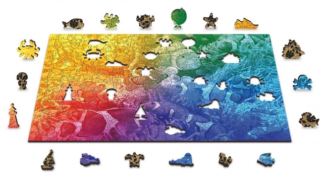 Houten puzzel tropische vissen twee keer anders