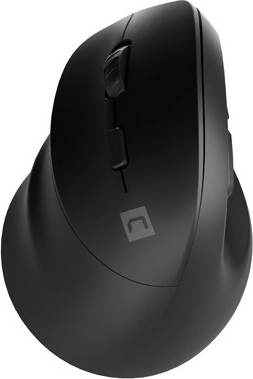 Verticale draadloze muis NATEC Crake 2 voor linkshandigen, Bluetooth 5.2 + 2,4 GHz, 2400 DPI, zwart