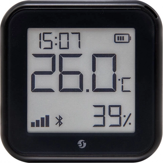Slimme temperatuur- en vochtigheidssensor Shelly H&T Gen3 WiFi (zwart)