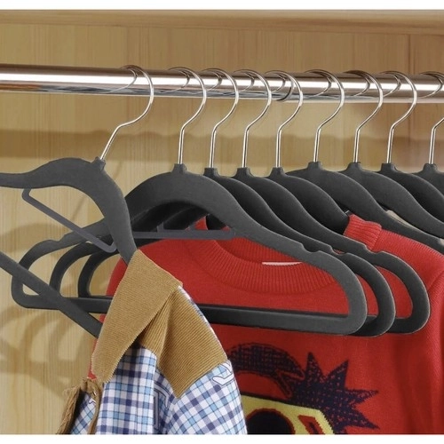 Set van 20 grijze fluwelen hangers Ruhhy