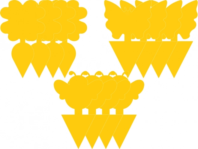 Gele kleefstickers voor plantenpotten