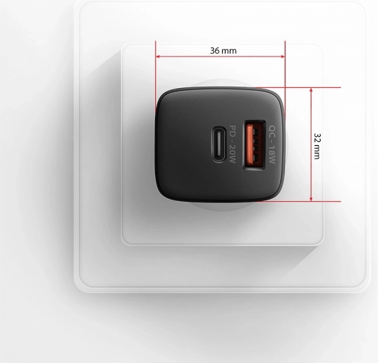 Dubbele uitgang: USB‑C + USB‑A