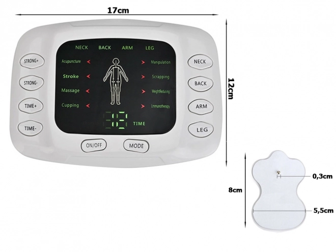 Elektrostimulator voor spieren en zenuwen MASSAGEKLEM