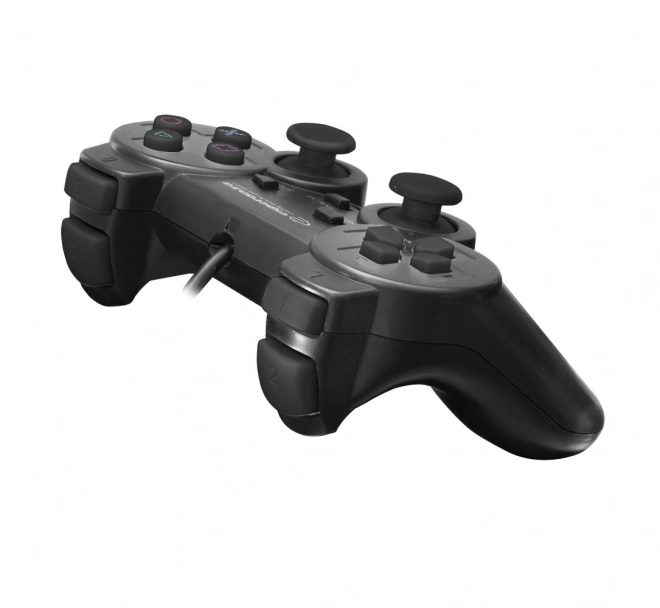 Gamepad zwart met vibraties voor PS3 en PC