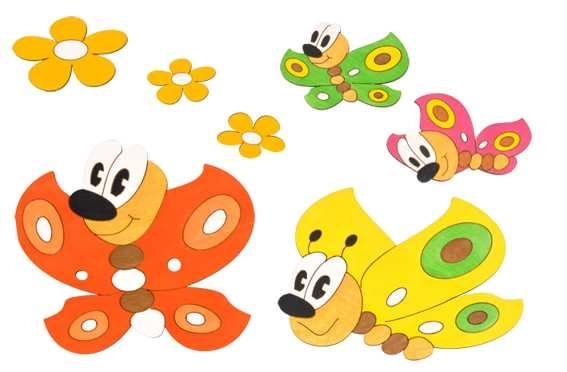 DoDo Houten decoratie vlinders en bloemen