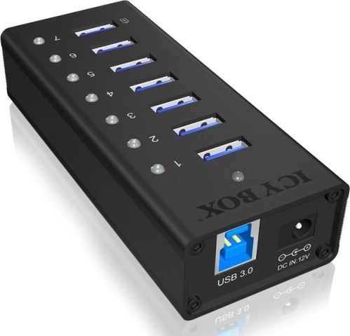 actieve 7-poorts USB 3.0-hub met laadpoort ICY BOX