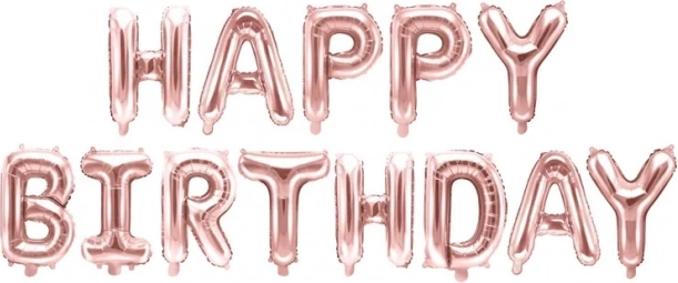 Folieballonnen Happy Birthday – Roségoud