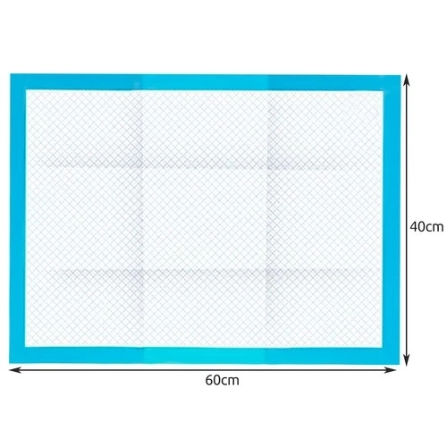 Absorberende hygiënische onderlegger voor dieren 60 x 40 cm - 100 stuks