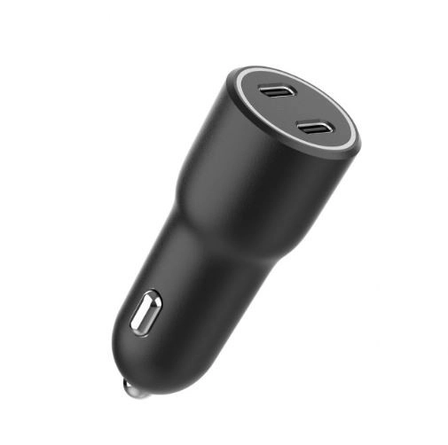 Autolader met 2x USB-C PD 40W zwart