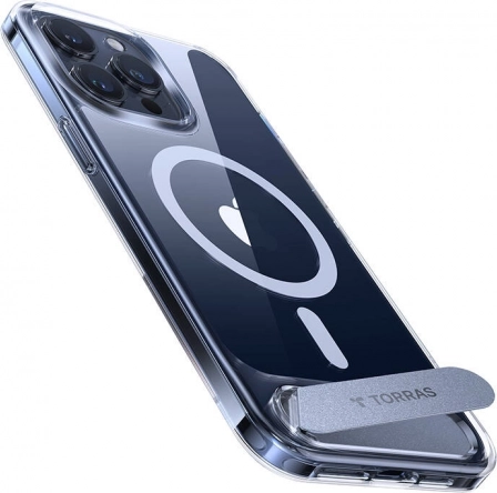 Torras transparante hoes UPRO Pstand met standaard voor iPhone 15 Pro Max