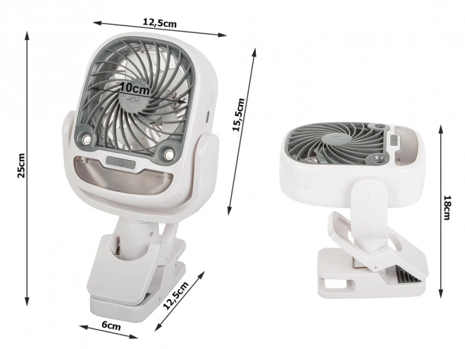 USB tafelventilator met RGB-achtergrondverlichting en luchtbevochtiger 2-in-1
