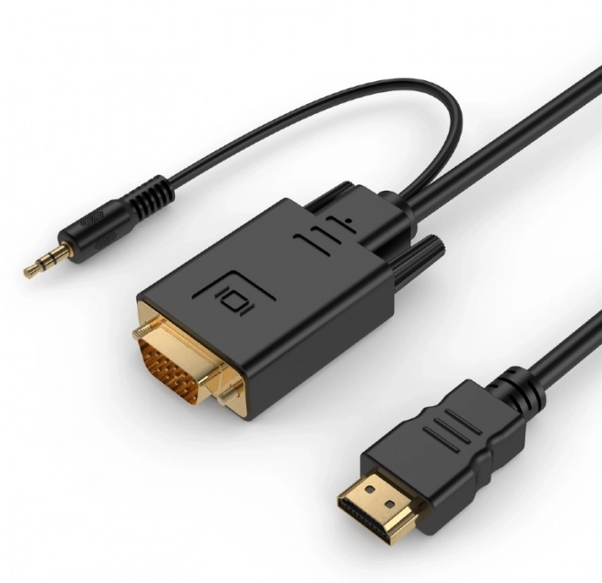 HDMI naar VGA-converter mini jack 1,8 m zwart