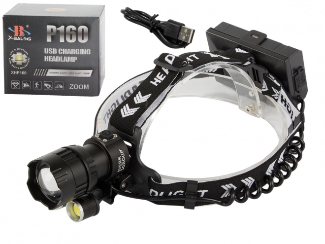 Professionele hoofdlamp Bailong met LED CREE XHP160 en powerbankfunctie