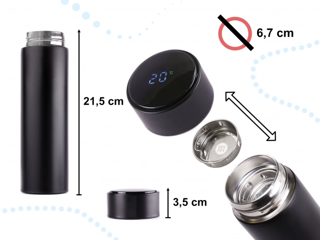 Thermosbeker met LED-scherm 500 ml zwart