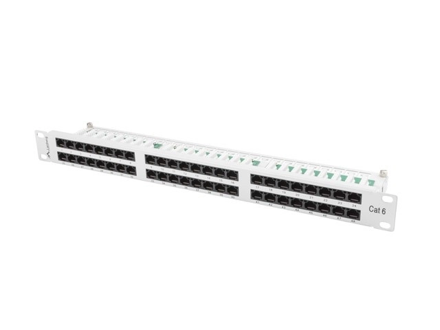 Patchpaneel 48 poorten 1U kat.6 grijs