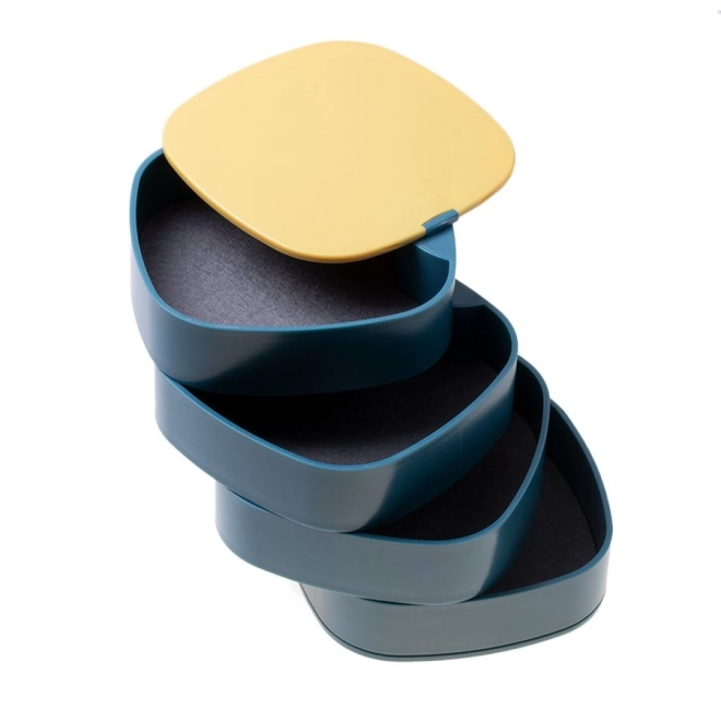 Meerlagige sieradendoos, premium organizer - blauw