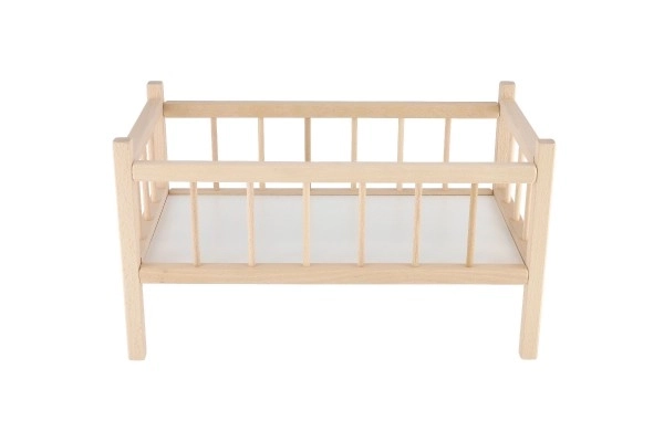 Poppenbedje hout 49x28x28cm in zak