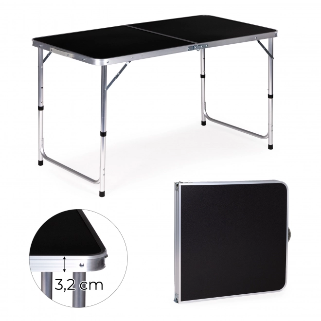 Campingtafel inklapbare kampeertafel zwart blad 120 x 60 cm