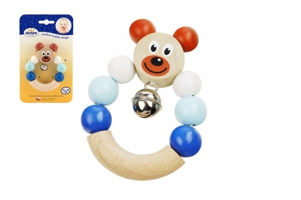 Rammelaar/Berenrammelaar blauw hout 7x9cm op kaart 6m+