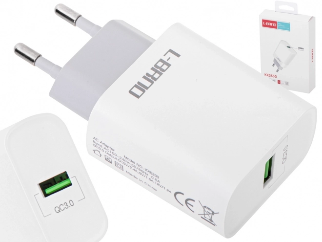 Witte sneloplader USB 15W