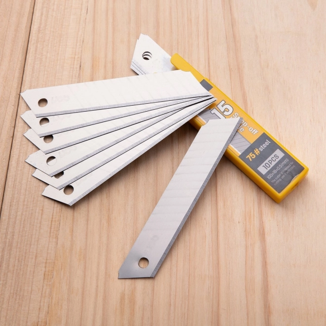 Mes 9 mm 10 stuks meskop Deli Tools EDL-DP092 (zilver)