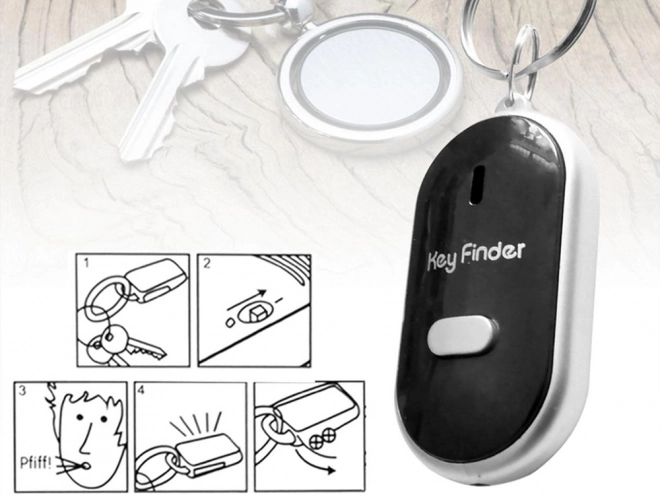 Sleutelfinder met fluiten en LED-licht