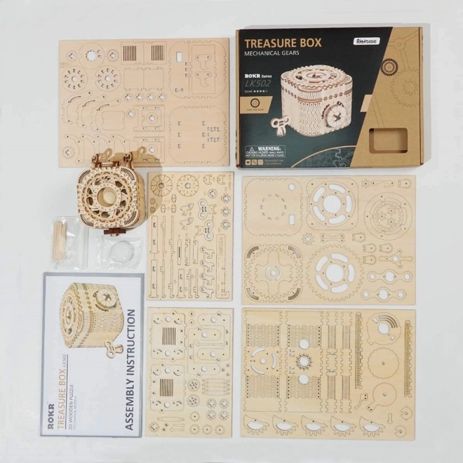 RoboTime 3D houten mechanische puzzel-sieradendoos