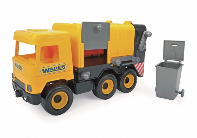Gele vuilniswagen Wader Middle Truck, 42 cm, in doos