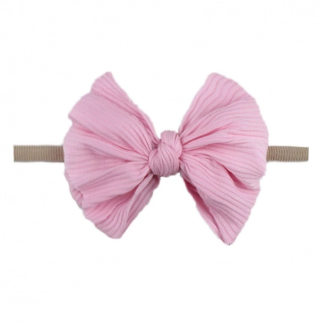 Baby hoofdband met strik - lichtroze
