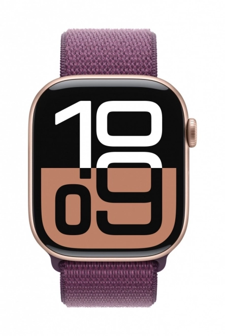 Apple Watch Series 10 GPS 46 mm rosegoud, sportbandje in pruimkleur