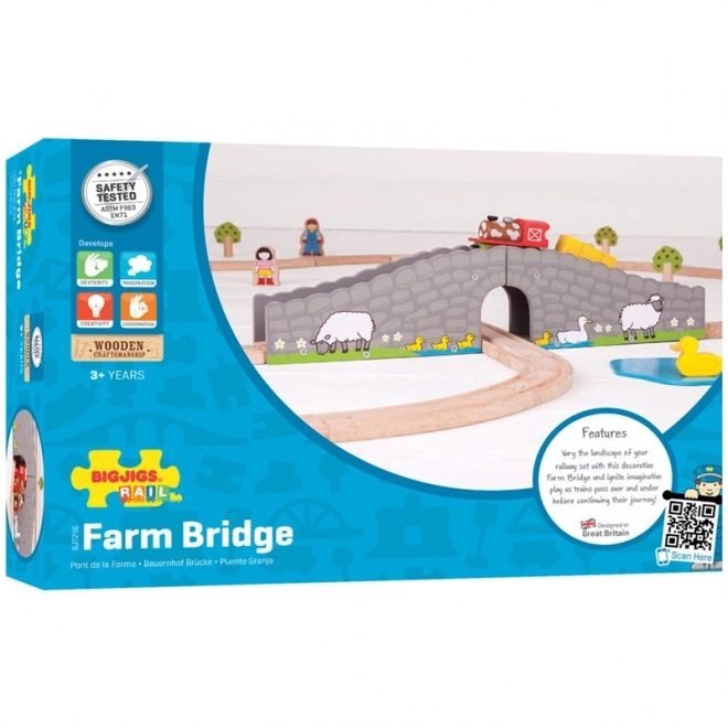 Bigjigs Rail Boerderijbrug met tunnel