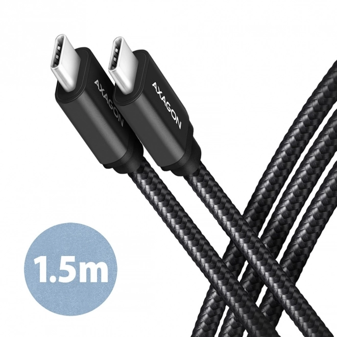 USB-C naar USB-C Kabel 1,5m PD 60W 3A zwarte vlecht